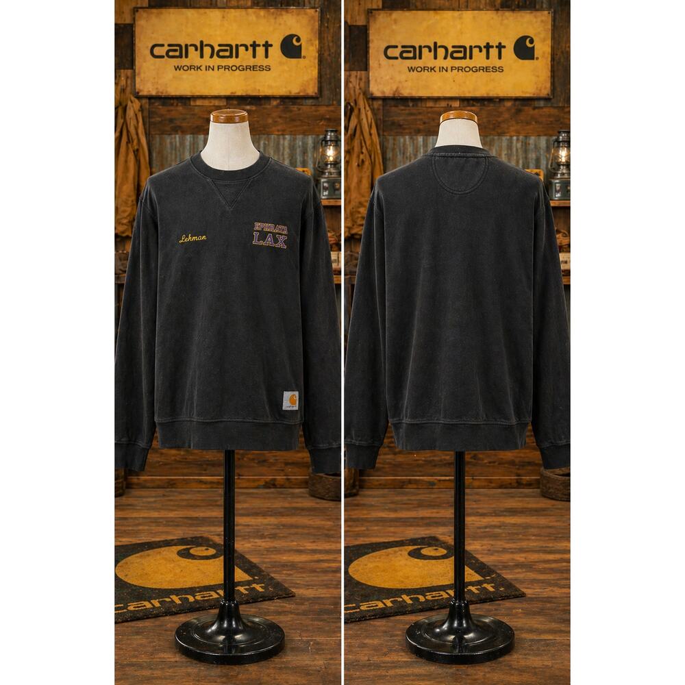 Carhartt Ephrata LAX Crewneck Sweatshirt Black Loose Fit Large